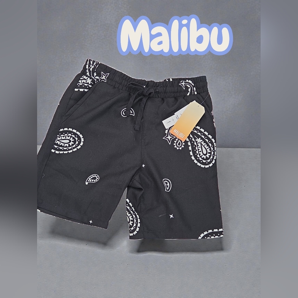 New Malibu linen look paisley shorts Men size Small